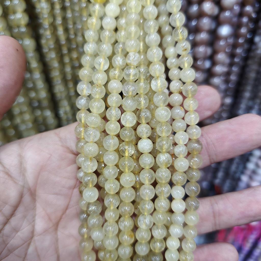 Бусины из золотистого рутилового кварца и желтого цитрина на нити для изготовления украшений и браслетов