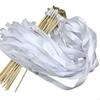 20 Pieces Ribbon Sticks Wedding Streamers Fairy Wand with Golden Bells Stick