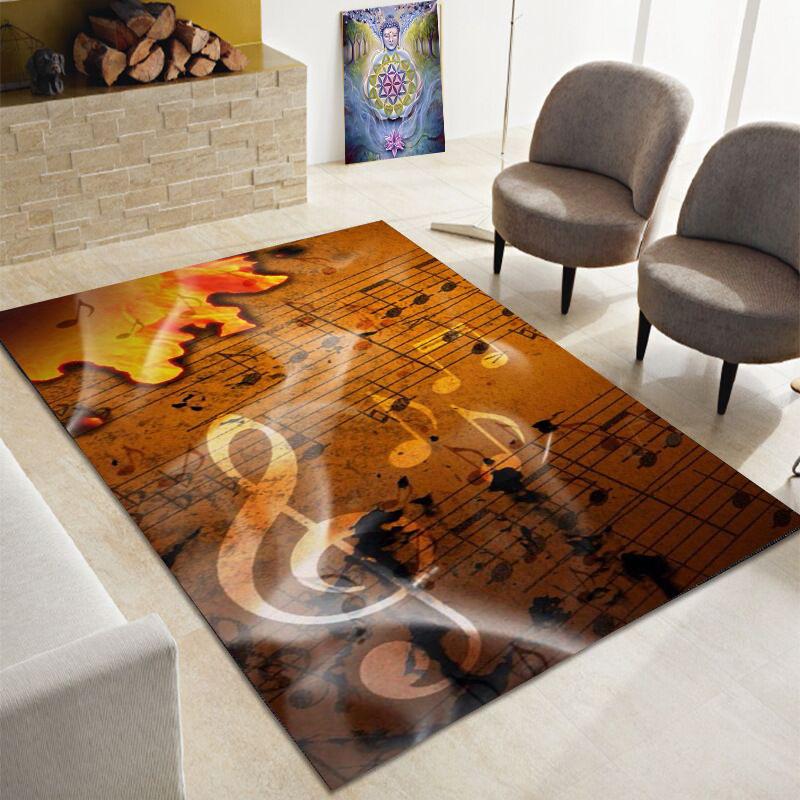 3D Creative Music Note Large Carpet, Living Room, Bedroom Sofa Carpet, Kitchen, Bathroom Door Mat, Non Slip Floor Mat Gift