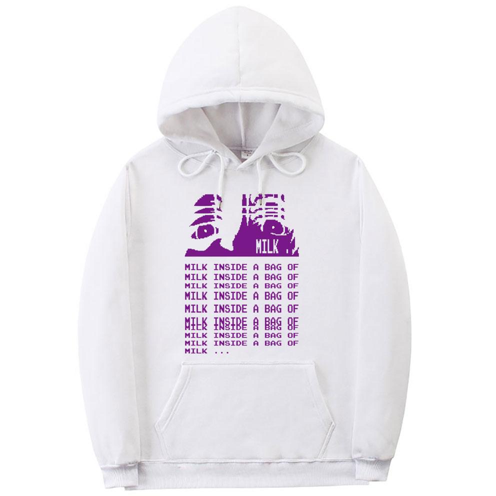 Мужчины Женщины крутые модные толстовки с рисунком Толстовка с капюшоном Ulzzang Milk Inside A Bag of Milk Толстовка с капюшоном с принтом аниме «Глаза»