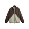 Color Block Stand Collar Zipper Thick Long Sleeve Jacket Men Jackets Brown 8281365-472