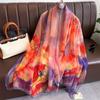 New Silk Beach Stoles Women Hijab Scarf Sunscreen Shawl Wraps Ladies Scarves Foulard Beach Stoles Female Bandana Echarpe