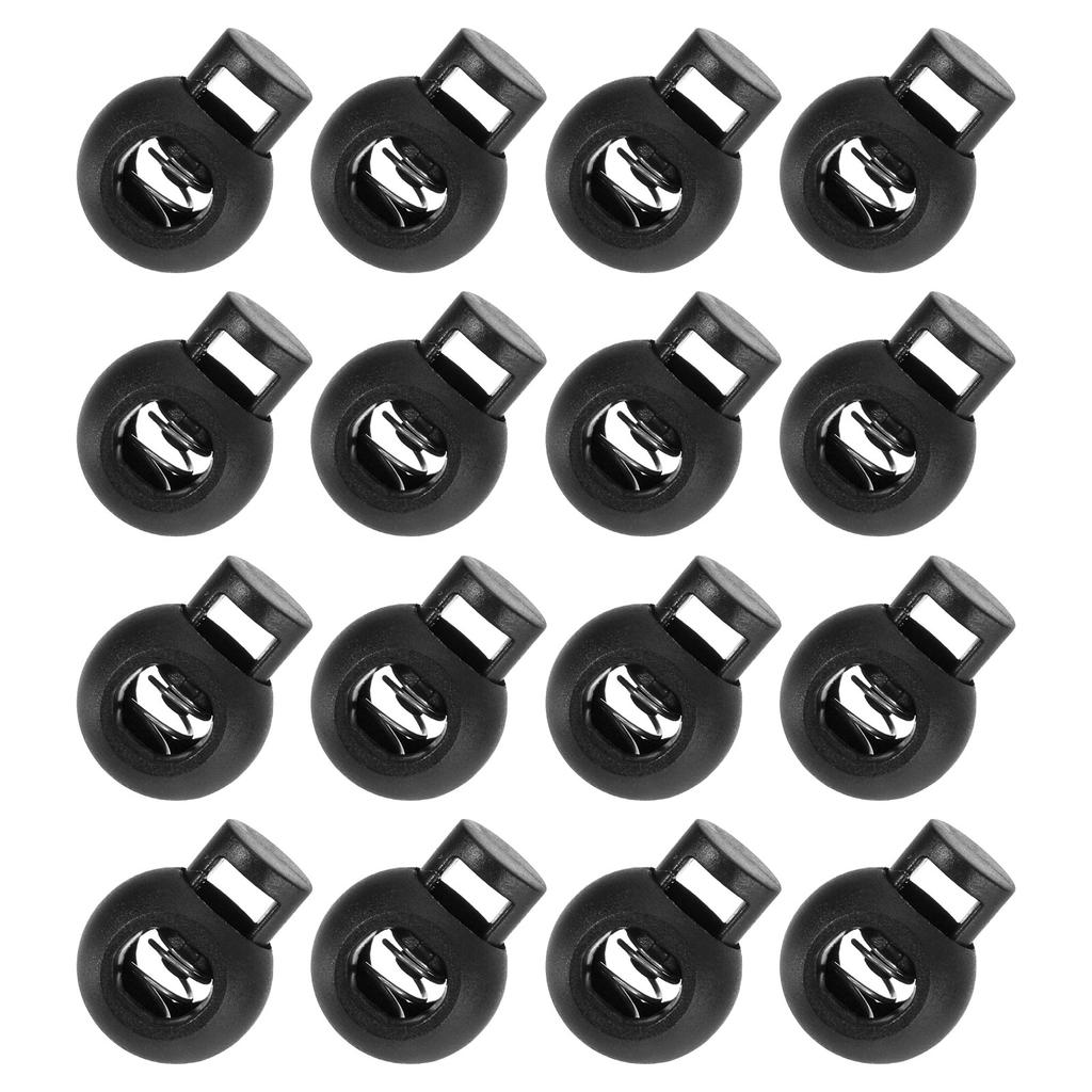 50pcs Plastic Cord Locks Spring Slider Toggles Clip End Stopper Fastener Round Ball Shape for Drawstrings Paracord Shoelace 8mm