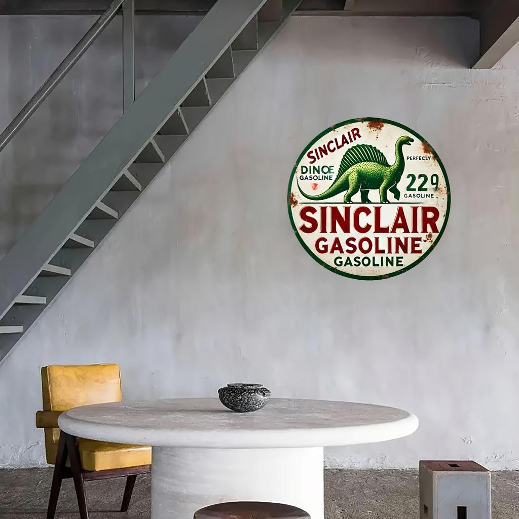 Металлический знак Sinclair Dino Gasoline, классический настенный декор в деревенском стиле на нефтяную и автомобильную тематику, коллекционный антикварный винтажный алюминий