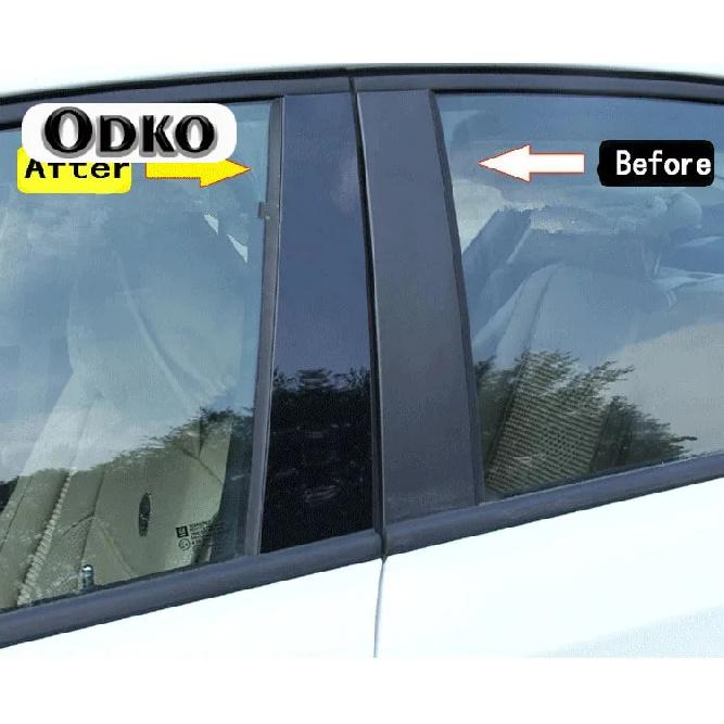 6 шт. Подходит для Skoda Fabia 2007 2008 2009 2011 2012 2013 2014 Глянцевые черные стойки столбики накладки на оконные проемы двери Декоративная наклейка