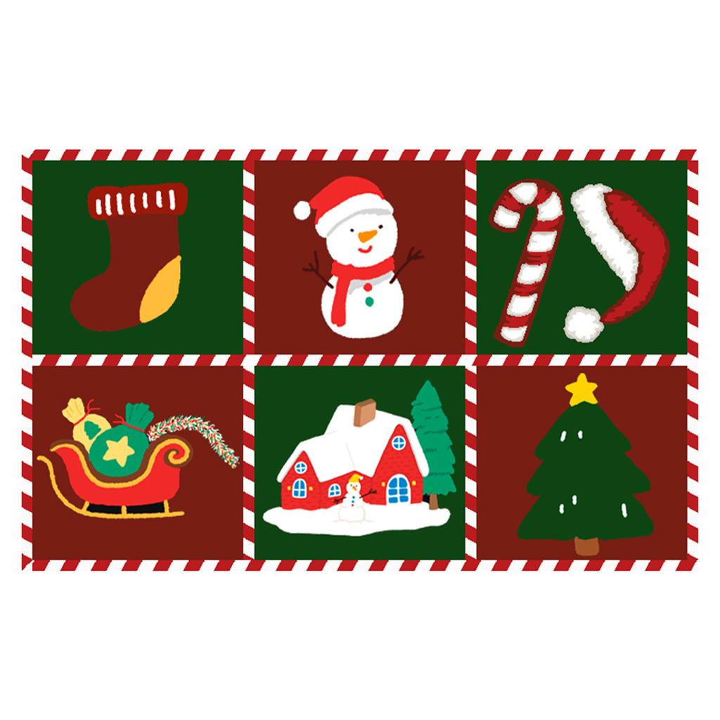 Christmas Style Carpet Soft and Living Room Doormat Santa Claus Dining Room Foyer Room Bedroom Santa Claus Floor Mat Decoration