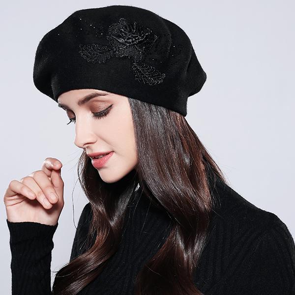 Капот Femme для женщин берет из хлопка и шерсти брендовые вязаные модные осенне-зимние шапки с цветочным принтом для женщин