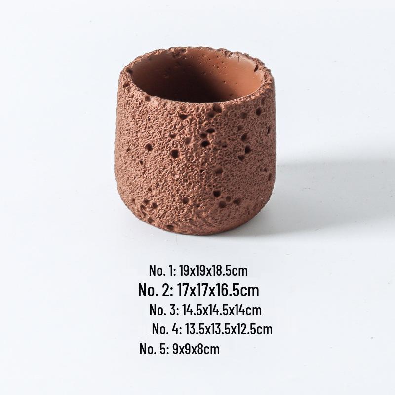 Sheng Yu Nordic Cement Flower Pot: Simple, Creative Volcanic Rock-Inspired Indoor Planter for Green Plants and Succulents