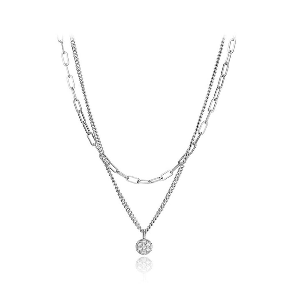 Chain Layered Bling Necklace Elbrnn143