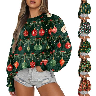 Женский модный повседневный шерстяной трикотажный пуловер с длинным рукавом и круглым вырезом