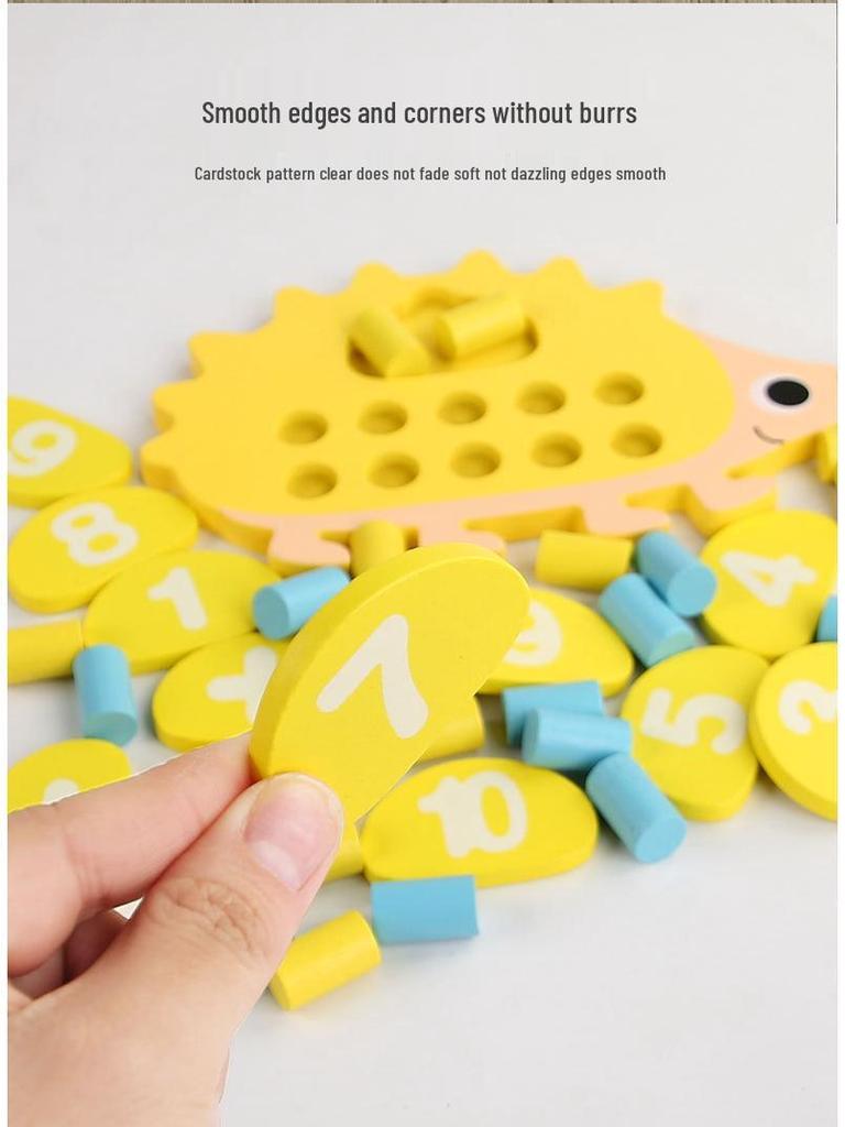 3D Детский сад Ежик Блоки: Монтессори Десятичная система Деревянные математические игрушки