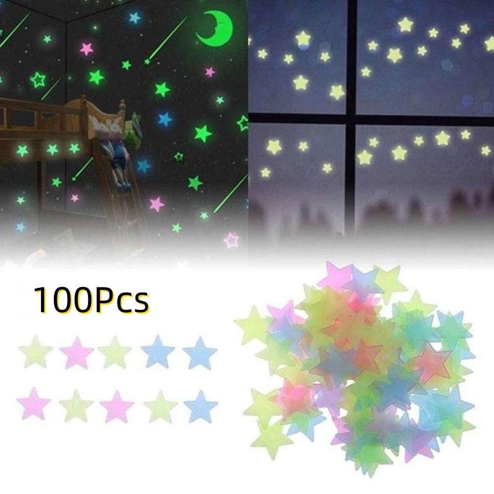 100 шт./компл. светящиеся в темноте наклейки на стену для детской комнаты