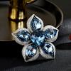 Women's Light Luxury Design Elegant Flower Brooch Fashionable And Versatile Inlaid Zircon Niche Design Sense Brooch