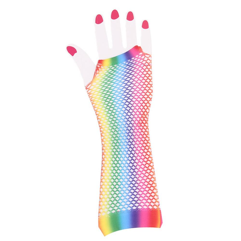 5 pairs 9.06in Elbow Length Fishnet Fingerless Gloves Social Party Decorative Arm Piece