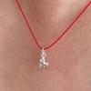 TO.STONE Mellow Heart Necklace, Glossy Silver (Red String)