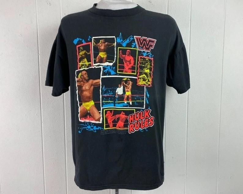 Hulk Hogan Tshirt Wrestling t-shirt vintage black unisex men women S-5XL