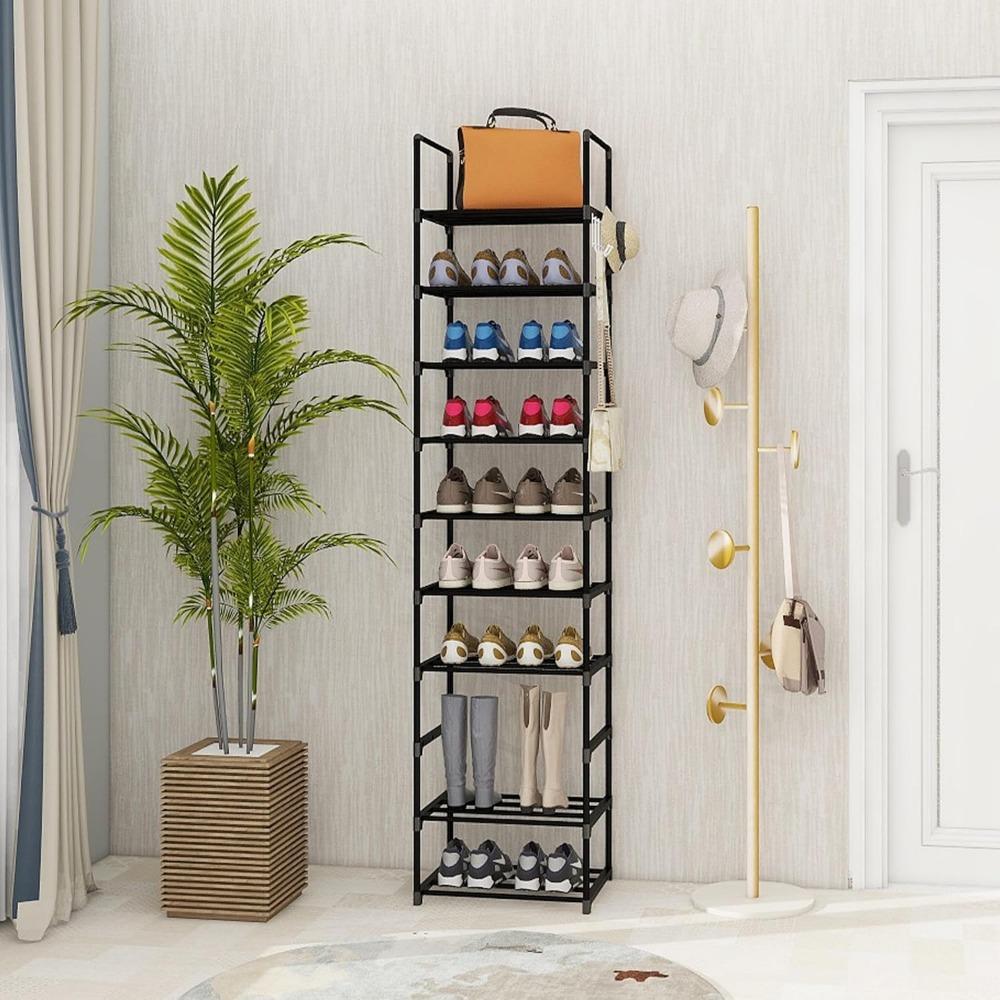 10-ярусная полка для обуви на 20-25 пар, органайзер для обуви, прочная узкая полка для обуви, экономящая место, держатель для высокой полки для хранения обуви, шкафы в прихожей