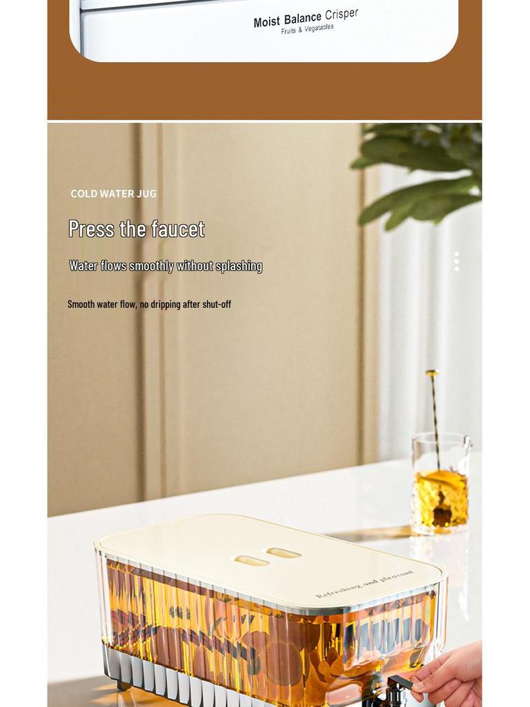 Large Capacity Summer Beverage Dispenser: High-Temperature & Drop-Resistant Cold Brew Kettle with Spigot