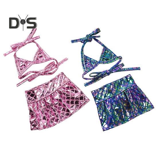 Бикини-платье для собак, сверкающий купальник для собак, купальный костюм «русалка» с блестящей чешуей, летний пляжный наряд для маленьких и средних кошек и собак