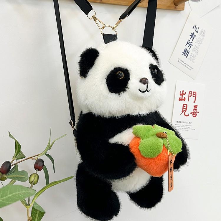 Каваи Панда Плюшевый Рюкзак Милый Животный Плюшевый Мешок Женская Сумка Кроссбоди Меховая Мягкая Сумка Через Плечо Для Путешествий Вечеринок Женский Подарок На День Рождения