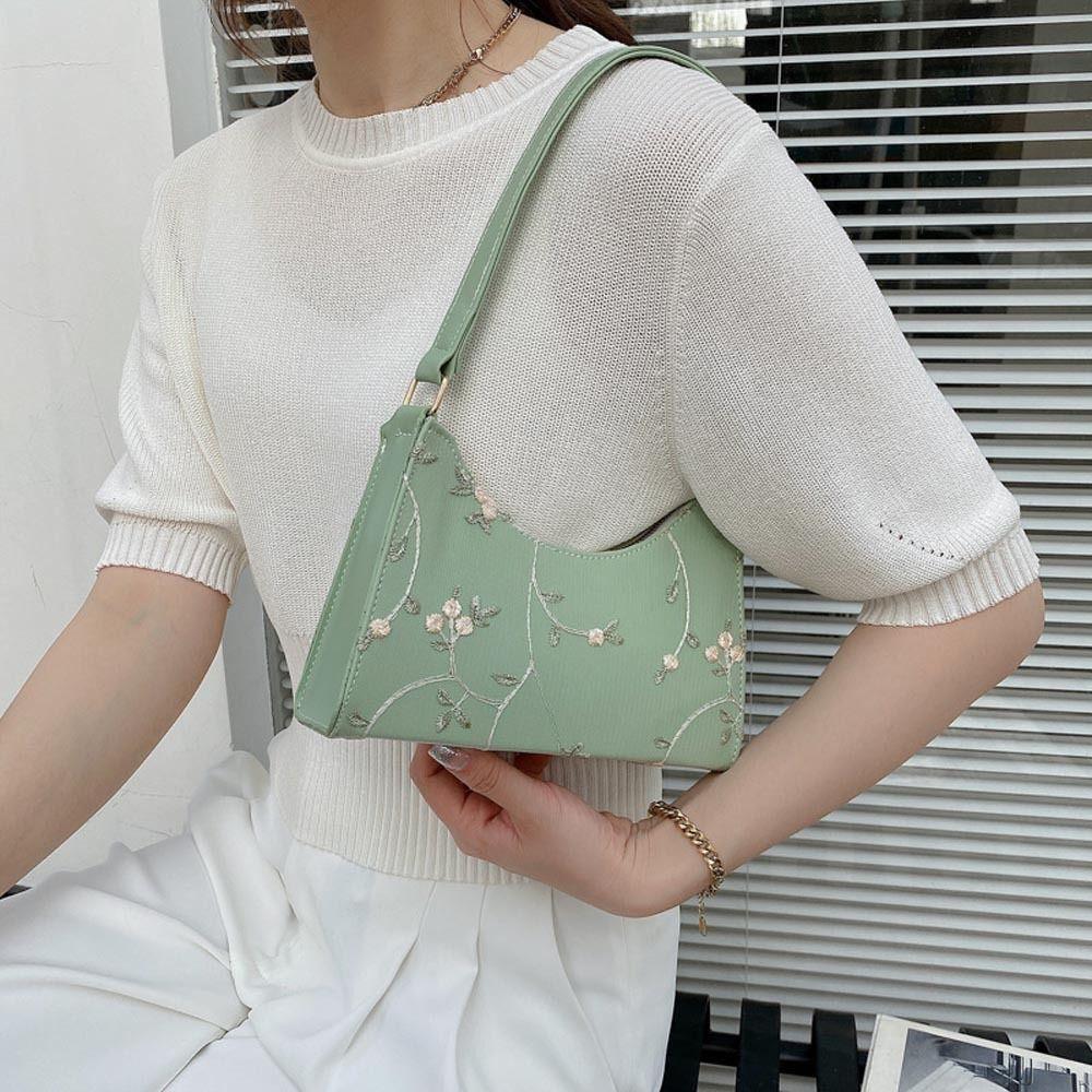 Small Handbag Embroidery Flower Korean Handbag Mini Messenger Bags Shoulder Bags Women Underarm Bag