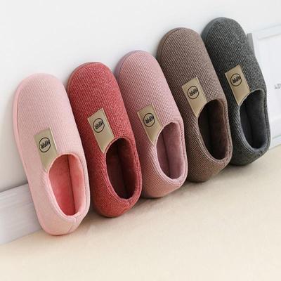 Зима 2024 Домашние нескользящие теплые хлопковые тапочки для мужчин и женщин