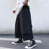 Мужские свободные брюки в стиле хип-хоп с широкими штанинами и карманами, повседневные, черные, многослойные