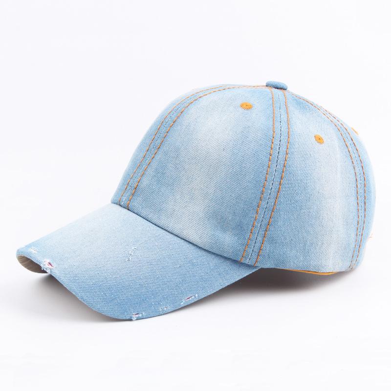 Кепка из вымытого денима с каймой, осенняя мужская бейсболка в стиле ретро, женская модная шляпа от солнца