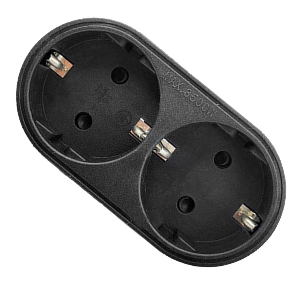 Upgrades Double Outlet Adapter for Euro/German Sockets Electrical Socket Extender for Simultaneous Device Charging