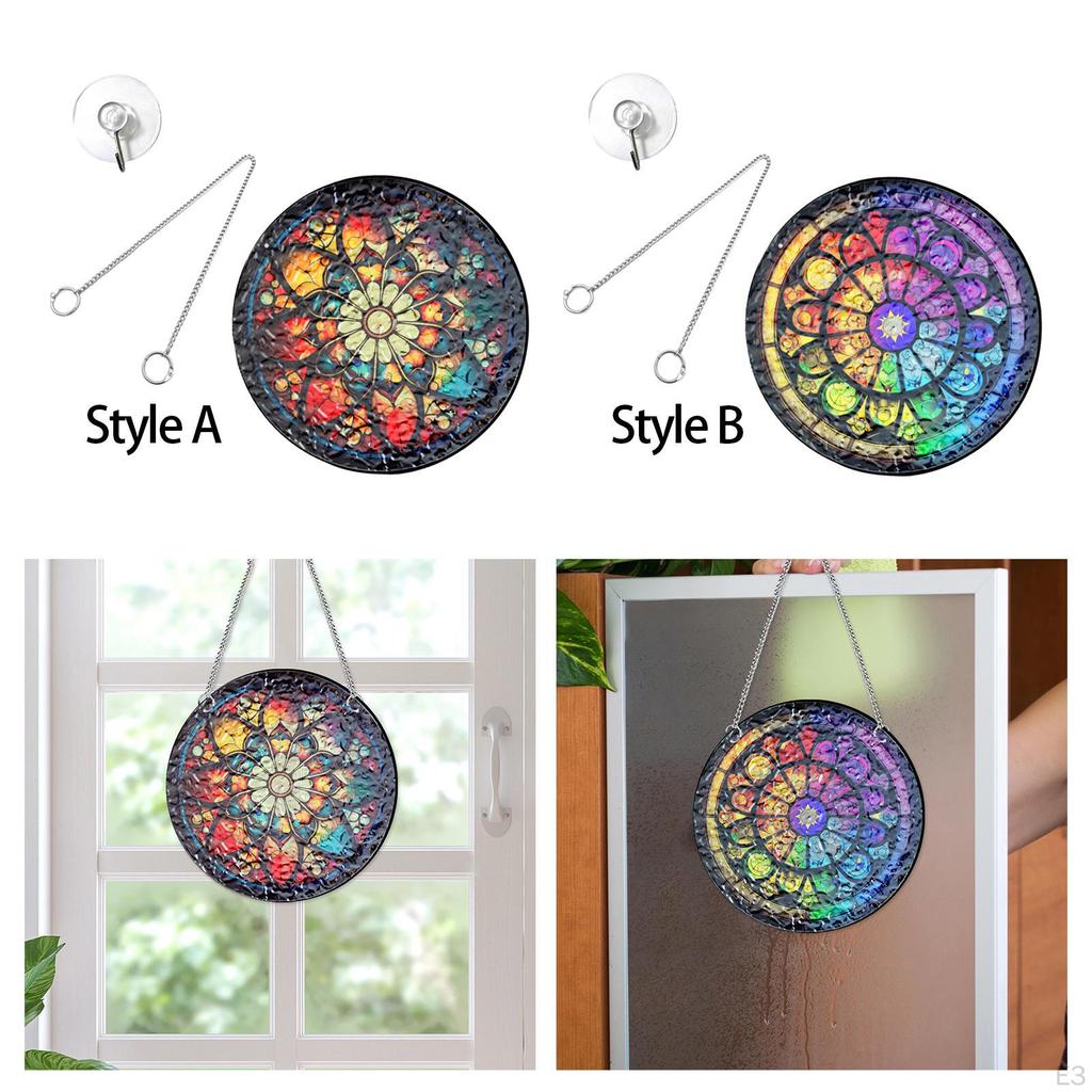 Colorful Acrylic Ornament for Hanging On Stained Glass Windows Indoor Bedroom