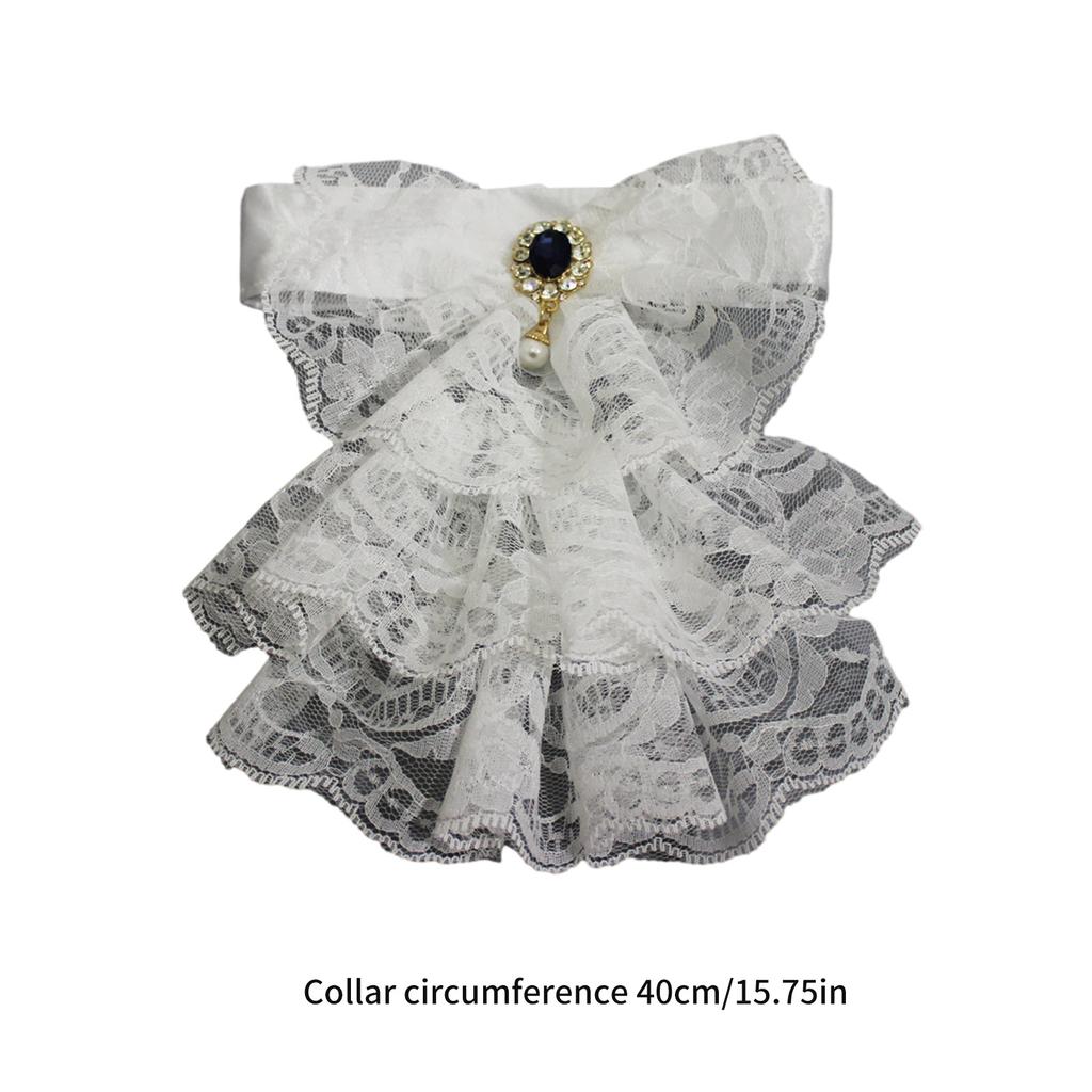 Renaissance Tulle Ruffled Neck Collar Clown Lace Choker Ruffle Collar Victorian Style Costume Collar