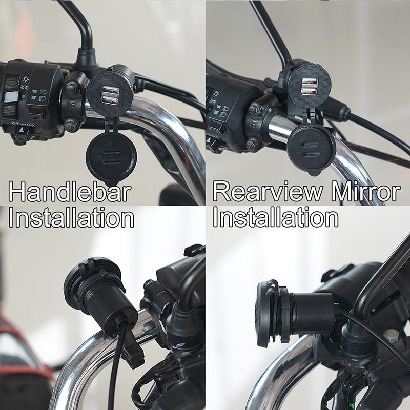 LMoDri Универсальный прикуриватель, автомобильное зарядное устройство, USB автомобильное зарядное устройство постоянного тока 9 В-24 В, водонепроницаемое двойное зарядное устройство USB для мотоцикла, розетка питания