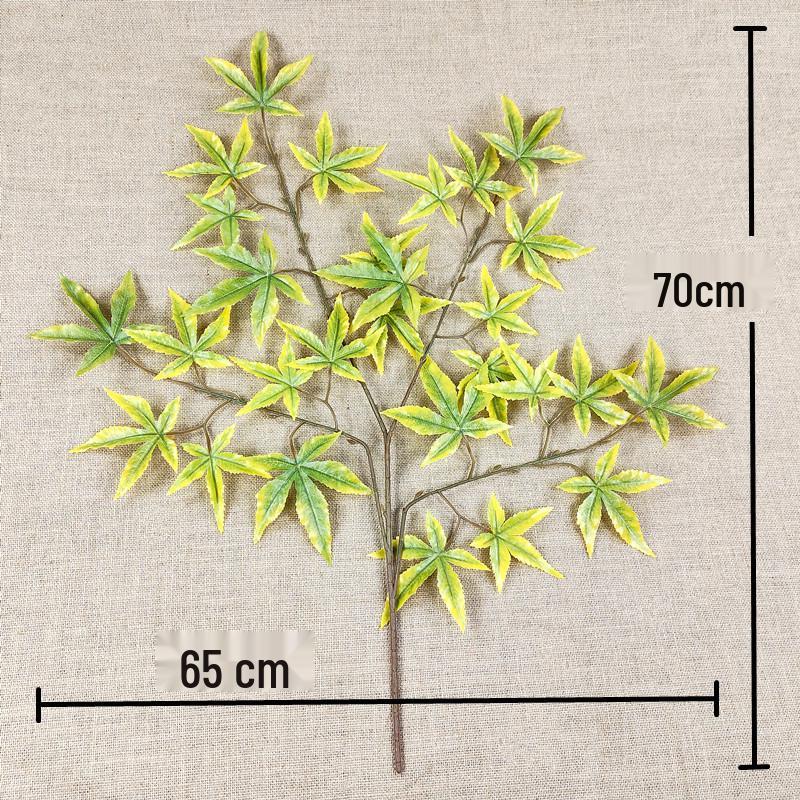 Artificial Canadian Maple Leaf Branch - Green & Autumn Decor for Garden Landscaping