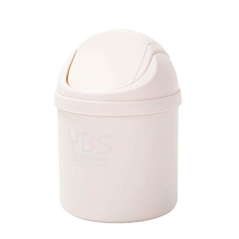 Practical Small Multiple Color Type Desktop Shake Lid Trash Can
