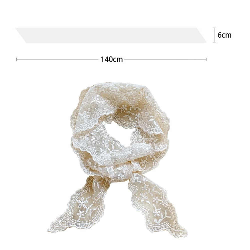 Floral Lace Scarf Elegant Neckerchief Fashion Hair Ribbon for Women