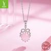 Pink Romantic Bow Diy Pendant Accessories French Sweet And Elegant S925 Sterling Silver Beaded