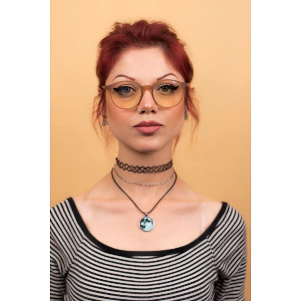 Unisex Bone Brown Blue Light Protected Screen Glasses (computer Screen Glasses)