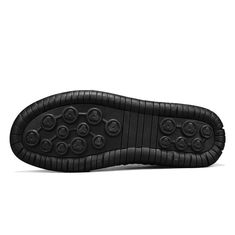 Fashion Brown Size 48 Handmade Leather Men Shoes Casual Comfortable Slip On Hiking Leather Shoe Flats Moccasins Walking Shoes