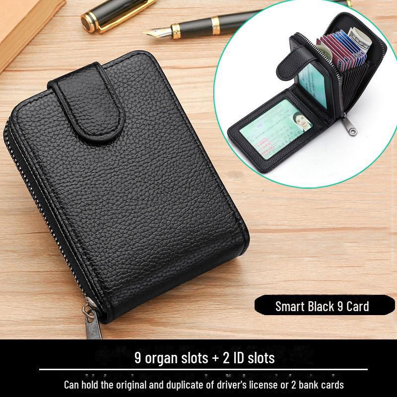 Unisex Anti-Cut, Anti-Theft Card Holder: Large Capacity with Multiple Card Slots for Couples, Solid Color Design for Cards and IDs.