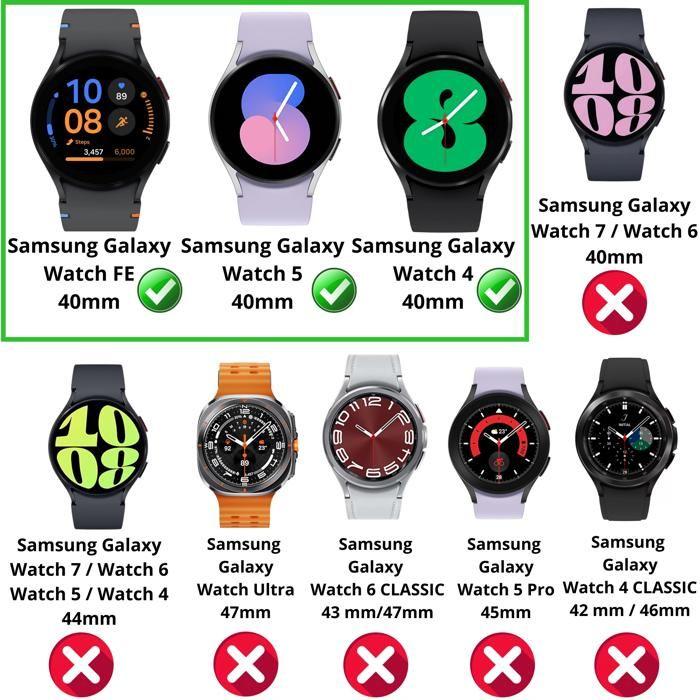 Coque compatible Samsung Galaxy Watch FE 40mm - Protection rigide étui transparent écran verre trempé Phonillico