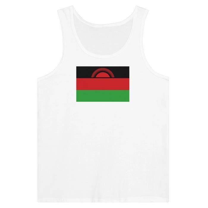 Débardeur - Drapeau du Malawi - Blanc - 100% хлопок - Coupe ajustée - Mixte