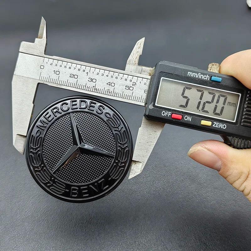CSA1 3D Mercedes-Benz Star Hood Emblem 57mm with 2 Pins Front Bonnet Badge for GLA CLA CLS A45 C63 Car Accessory