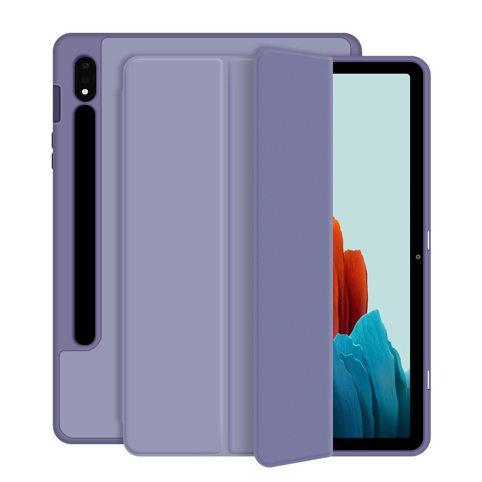 Умный кожаный флип-чехол для Samsung Galaxy Tab S8 S7 S9 Fe 11 дюймов Funda Galaxy Tab S7 Plus FE S8 S9 Plus 12,4 с лотком для ручек Smart Cover