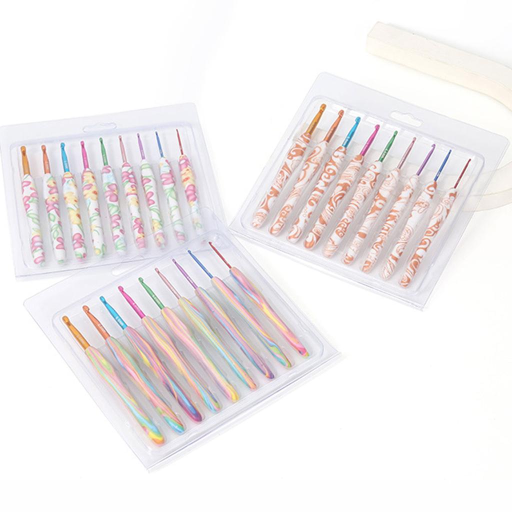 9 шт. Эргономичная ручка Крючок для вязания 2 мм-6 мм Эргономичная игла для вязания Крючок для вязания с мягкой ручкой для начинающего любителя