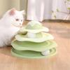 Cat Toy 3 Layer Interactive Tower Turntable Roller Balls Ice Cream Track Amusement Plate Kitten Puzzle Track Toy Pets Supplies