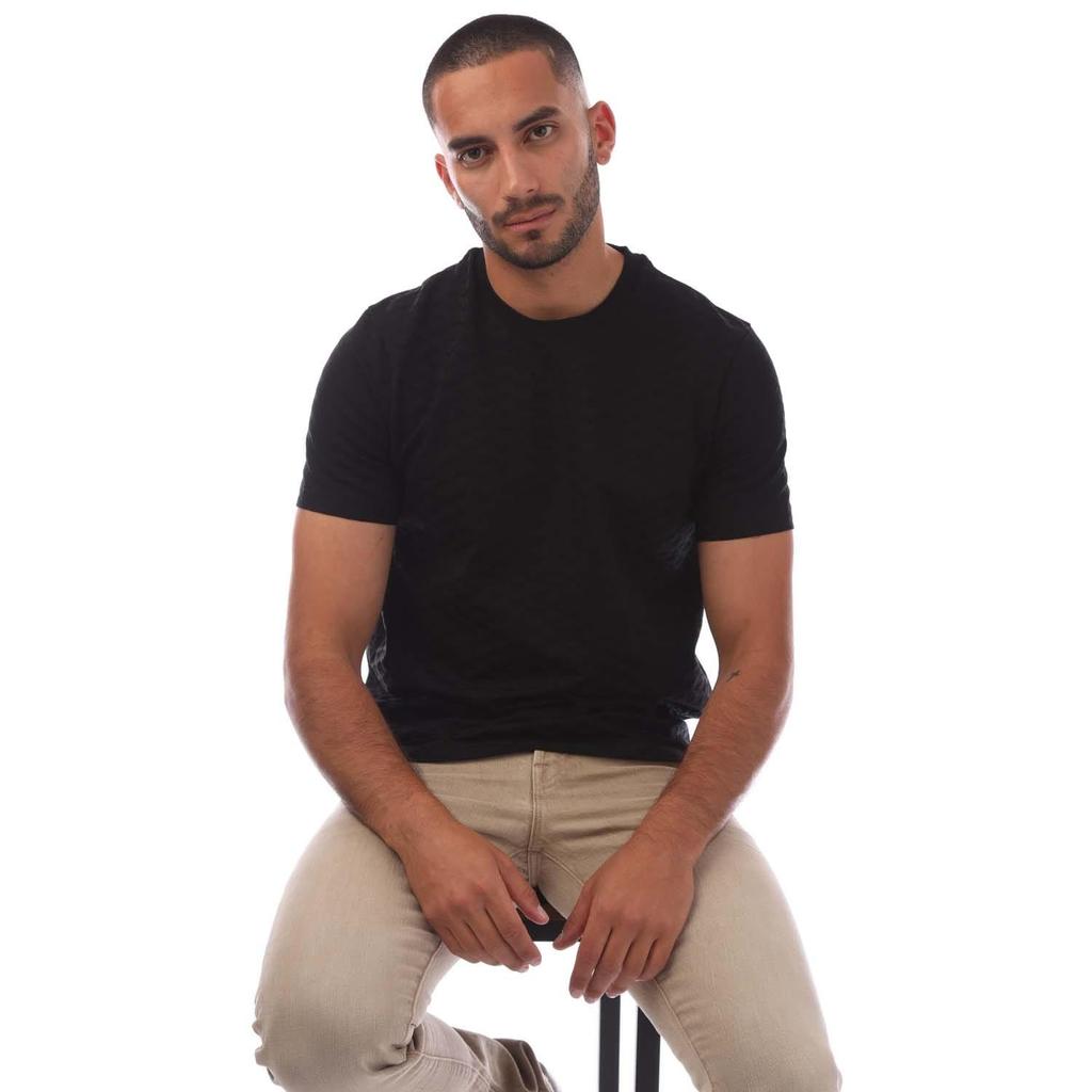 Emporio Armani Mens Eagle Jacquard All-Over Print T-Shirt