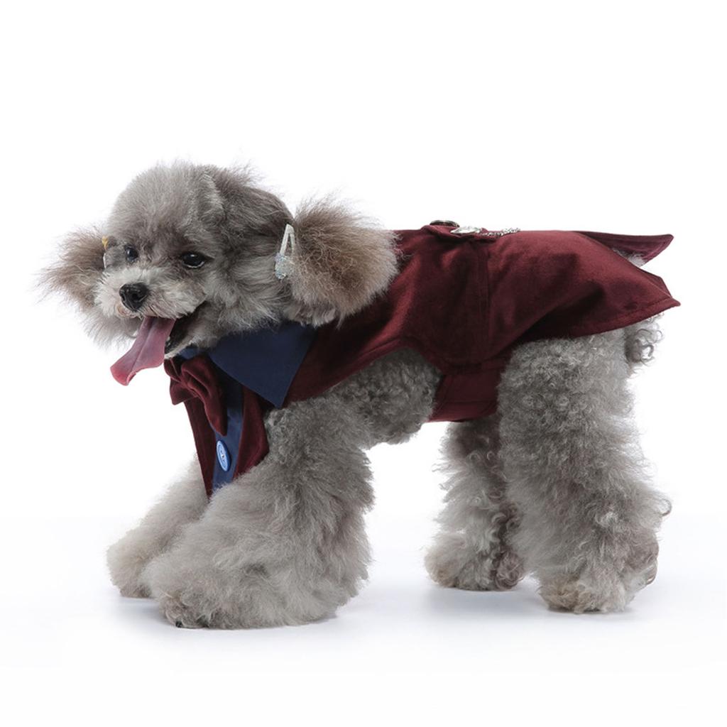 Одежда для домашних животных, стильная, легкая, изысканная, сшитая, с галстуком-бабочкой, костюм для домашних животных, свадебная рубашка для S-M