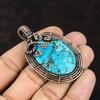 Тибетский бирюзовый медный кулон, медная проволока, кулон, кулон с драгоценным камнем, бирюзовый ювелирный подарок для мамы, ювелирные изделия ручной работы из проволоки