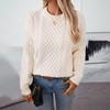 2024 European And American Autumn And Winter New Pullover Knitted Sweater Solid Color Round Neck Sweater For Women