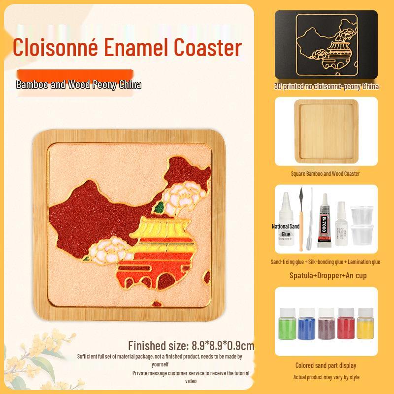 Набор для изготовления подставок в технике перегородчатой эмали: Цзинтайлань без волочения проволоки, в китайском стиле, командное мероприятие ручной работы